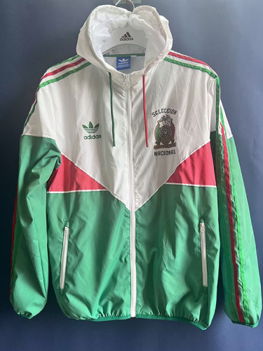 24/25 Mexico White Green Hooded Windbreaker