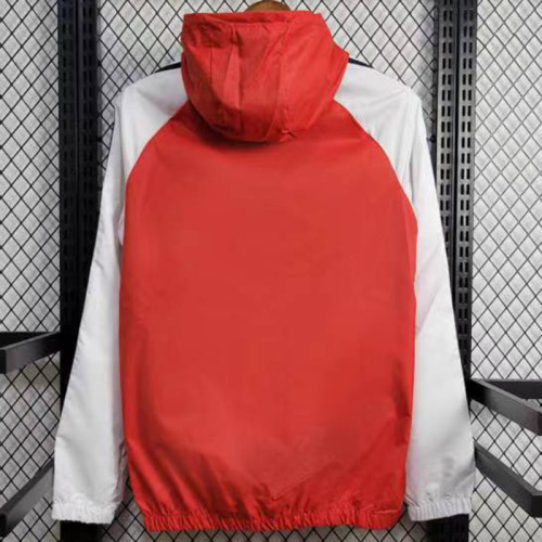24/25 ARS Red &White Hooded Windbreaker