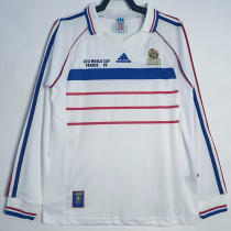 1998 France Away Long Sleeve Retro Soccer Jersey (长袖)(右胸带小字) 1998 France Away Long Sleeve Retro Soccer Jersey (长袖)(右胸带小字)
