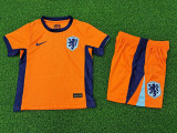 24/25 Netherlands Home  Kids Player Version Soccer Jersey(童装球员）