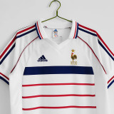 1998 France Away Retro Soccer Jersey(右胸无带字）
