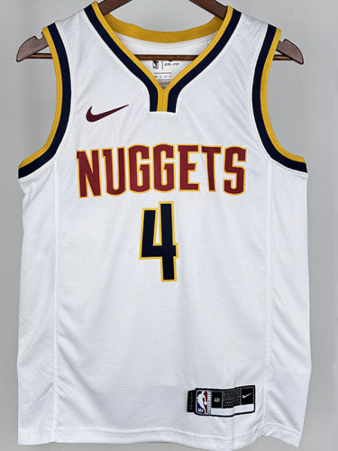 NUGGETS Wei Shao # 4 White Top Quality Hot Pressing NBA Jersey