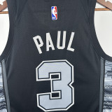 22/23 Sa Spurs PAUL #3 Black Flying Man EditionTop Quality Hot Pressing NBA Jersey飞人