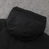 24/25  Napoli Black Hooded Cotton Coat