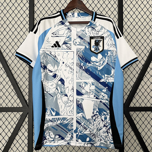 2024 Japan White Blue  Anime version Fans Soccer Jersey