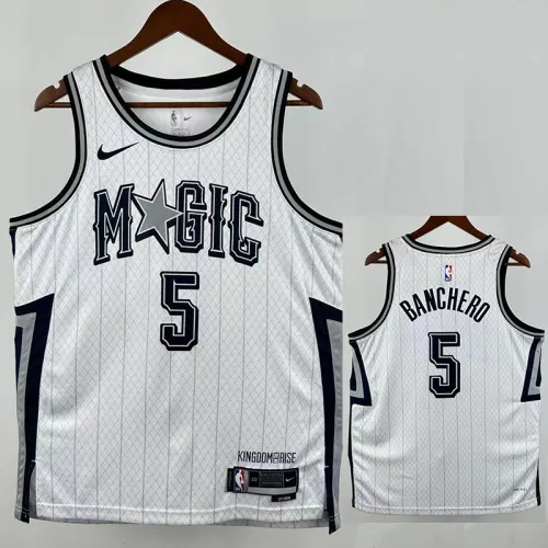 24/25  Magic BANCHEBO # 5 White City Edition Top Quality Hot Pressing NBA Jersey