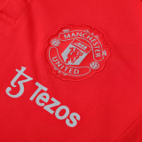 25/26  Man Utd Red Polo Collar Pants Set