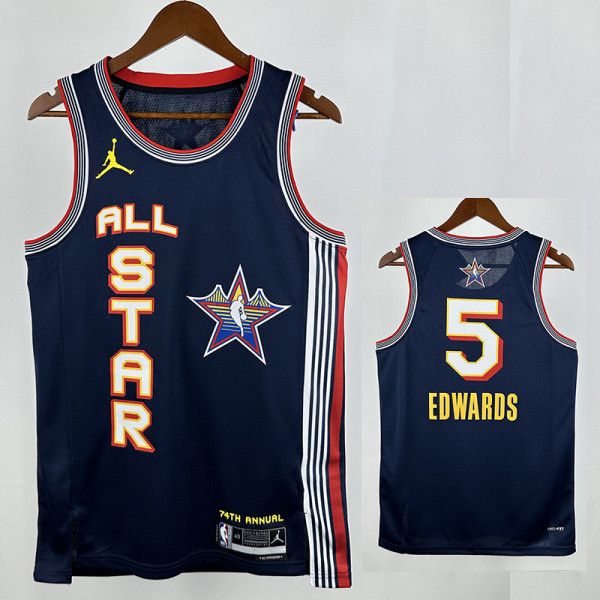 24/25 ALL-STAR EDWARDS #5 Royal Blue Top Quality Hot Pressing NBA Jersey