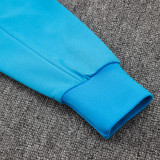 24/25 Man City SKY Blue Hooded  Half Pull Tracksuit(Add Fluff)  (半拉链、加绒F606)