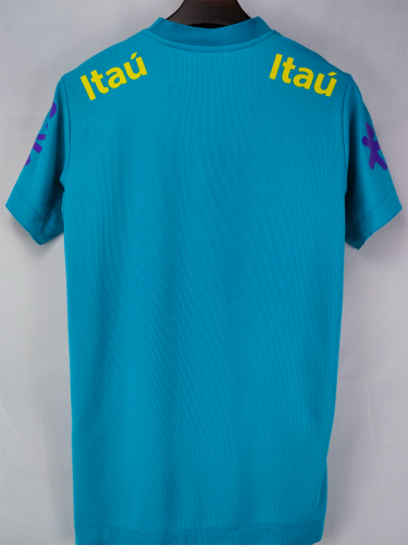 2021 Brazil Lake Blue  Retro Soccer Jersey