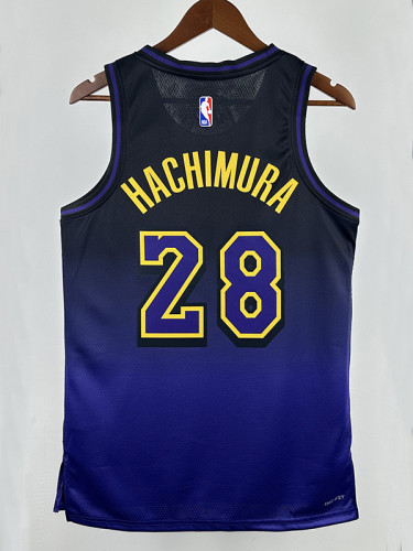 24/25 LAKERS HACHIMURA#28 Royal Blue City Edition Top Quality Hot Pressing NBA Jersey