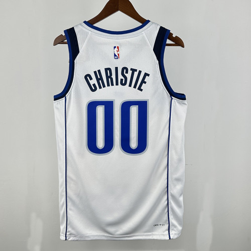 Dallas Mavericks CHRISTIE #00 White Top Quality Hot Pressing NBA Jersey