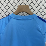 24/25 RMA Ske Blue Goalkeeper Kids Soccer Jersey(配左袖白色Ph广告）