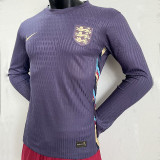 2024 England Away Long Sleeve Player Version Soccer Jersey (长袖)