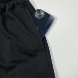 24/25 Red Flying Man Logo Black Cotton shorts(001、红飞人标、全棉)
