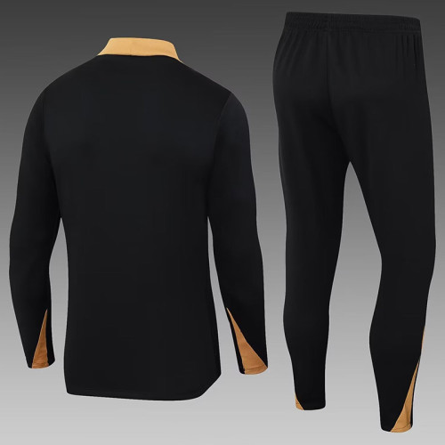 24/25 PSG Black Kids Half Pull Tracksuit  (半拉链)(儿童）