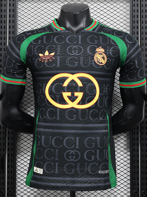 24/25 RMA Black Gucci Player Version Soccer Jersey