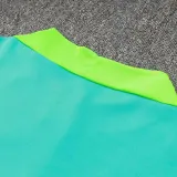 24/25  Brazil Light Green Half Pull  Kids Tracksuit  (半拉链、童装)