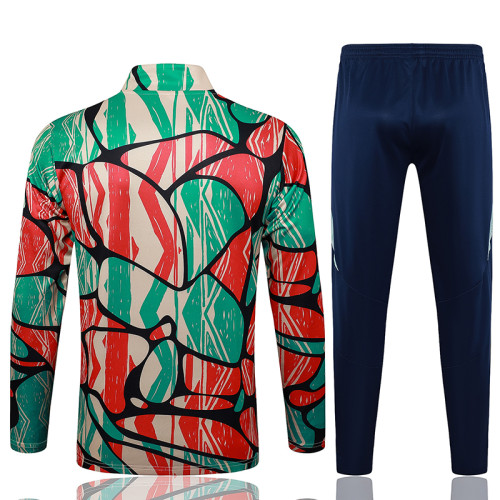 24/25 ARS Red Green Inkjet Kids Half Pull Tracksuit # E970 (童装、半拉链)