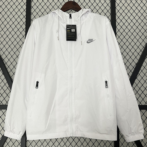 2024 New NK White Windbreaker(背上带黑字、连帽）