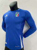2024 Italy Home  Long Sleeve  Player Version Soccer Jersey
