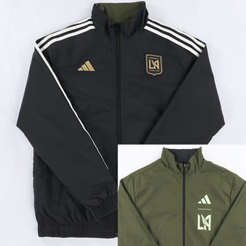 23/24 Los Angeles Black & Green Double Sided Windbreaker (双面风衣)白色边