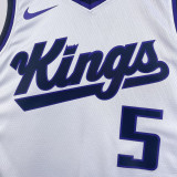 23/24 Kings FOX #5 White Top Quality Hot Pressing NBA Jersey