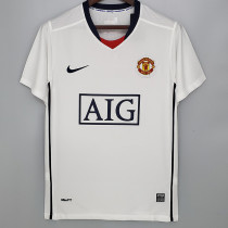 2008/2009 Man Utd Away White Retro Soccer Jersey