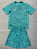 24/25 EVE Lake Blue Goalkeeper Kids Soccer Jersey(胸前无广告）