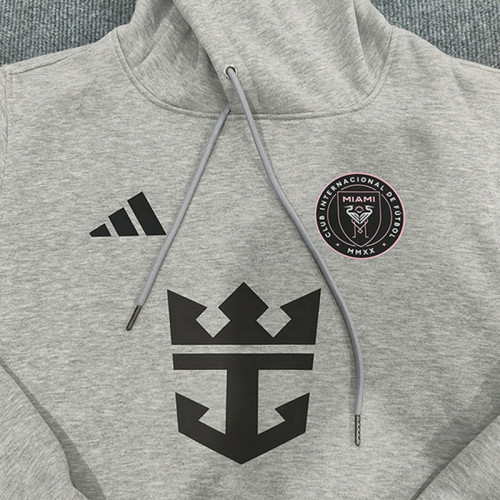 2024 Inter Miami Signed Grey Hoody（signed）（ 灰色带“10”号、加薄绒)