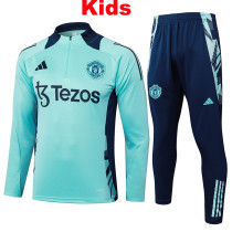24/25 Man Utd Light Green Kids Half Pull Tracksuit (童装、半拉链) 24/25 Man Utd Light Green Kids Half Pull Tracksuit (童装、半拉链)