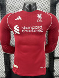 25/26  LIV Home  Long Sleeve   Player Version Soccer Jersey