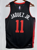 23/24 HEAT JAQUEZ JR. #11 Black City Edition Top Quality Hot Pressing NBA Jersey (V领）