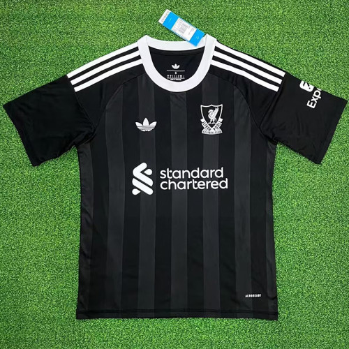 25/26  LIV Black Goalkeeper Fans Soccer Jersey