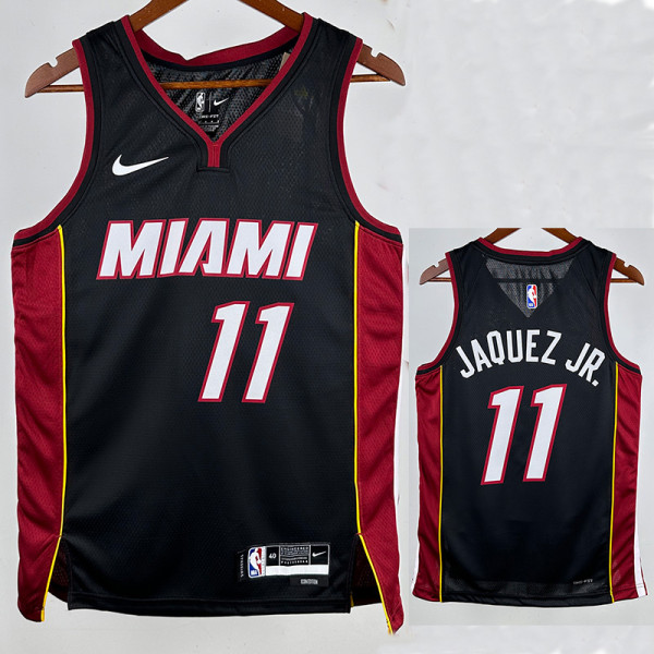 22/23 HEAT JAQUEZ JR. #11 Black Top Quality Hot Pressing NBA Jersey (V领）