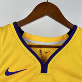 LAKERS DONCIC'#77 Yellow (With star markings)Top Quality Hot Pressing NBA Jersey(侧带星标）