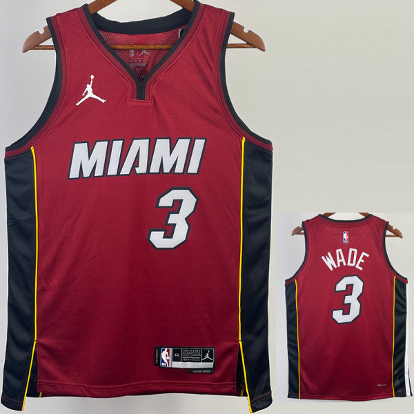 22/23 HEAT WADE #3 Red Top Quality Hot Pressing NBA Jersey (Trapeze Edition) 飞人版