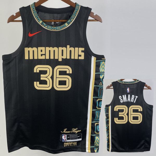 22/23 Grizzlies SMART #36 Black City Edition Top Quality Hot Pressing NBA Jersey