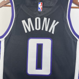 23/24 Kings MONK #0 Black Top Quality Hot Pressing NBA Jersey