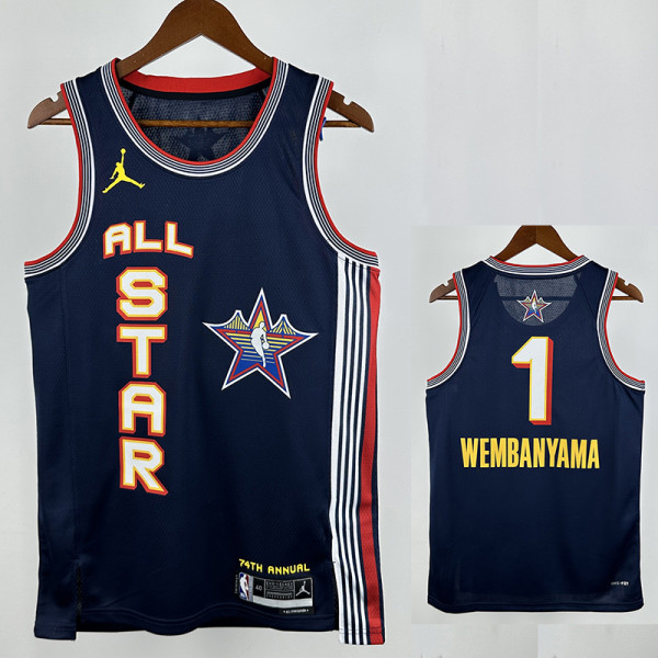 24/25 ALL-STAR WEMBANYAMA #1 Royal Blue Top Quality Hot Pressing NBA Jersey