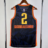 23/24 OKC Thunder GILGEOUS-ALEXANDER #2 Dark Blue City Edition Top Quality Hot Pressing NBA Jersey
