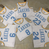 22/23 LAKERS JAMES #6 White Top Quality Hot Pressing NBA Jersey (Retro Logo)