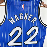 18/19 Magic Wagner #22 Retro Striped Blue Top Quality Hot Pressing NBA Jersey 复古 条纹蓝色