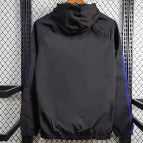 24/25 River Black Hooded Windbreaker(蓝红白边）