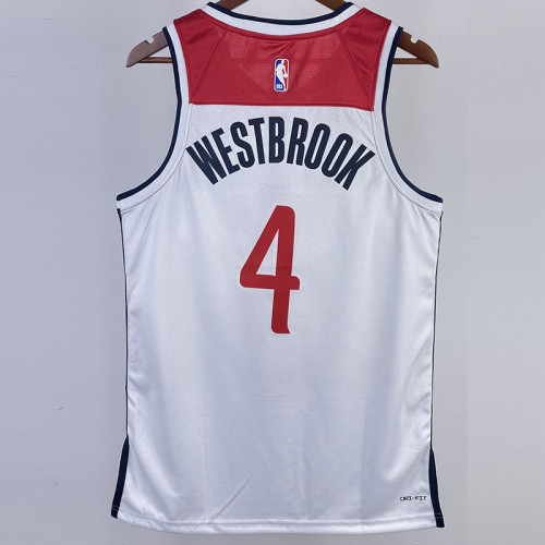 22/23 Wizards WESTBROOK #4 White Top Quality Hot Pressing NBA Jersey