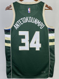 22/23 BUCKS ANTETOKOUNMPO #34 Green Top Quality Hot Pressing NBA Jersey