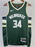 22/23 BUCKS ANTETOKOUNMPO #34 Green Top Quality Hot Pressing NBA Jersey