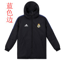 22/23 RMA Black Hooded Cotton Coat Blue Edge (蓝色边) 棉衣 22/23 RMA Black Hooded Cotton Coat Blue Edge (蓝色边) 棉衣