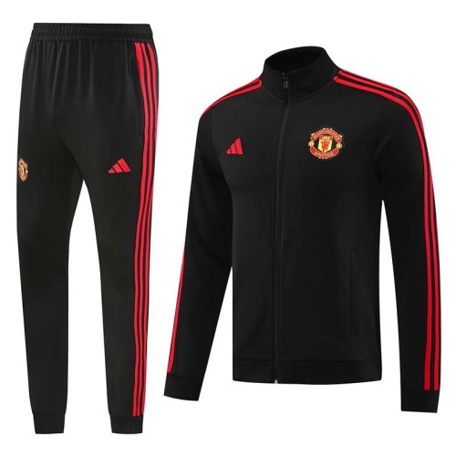 24/25  Man Utd  Black（Red Edge Jacket Tracksuit （三红边）