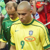 1998 Ronaldo # 9 Brazil Home Retro Soccer Jersey(印9号与名字）